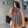 Women'S Thick Warm Solid Color Scarf Autumn And Winter New Style Cashmere Scarf Versatile Wool Scarf