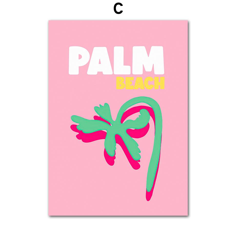 Preppy Color Travel Posters Miami Bondi Palms Ibiza Mykonos Capry Art Print Minimalist Nordic Canvas Painting Living Room Decor