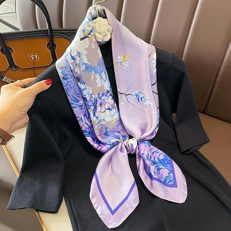 Классический шелковый шарф Женский модный квадратный шелковый шарф