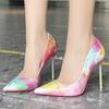 High Heels Pumps Color Pointed Sexy Nightclub Trend Model Dress Large Size Party Pattern Design Shoes For Women