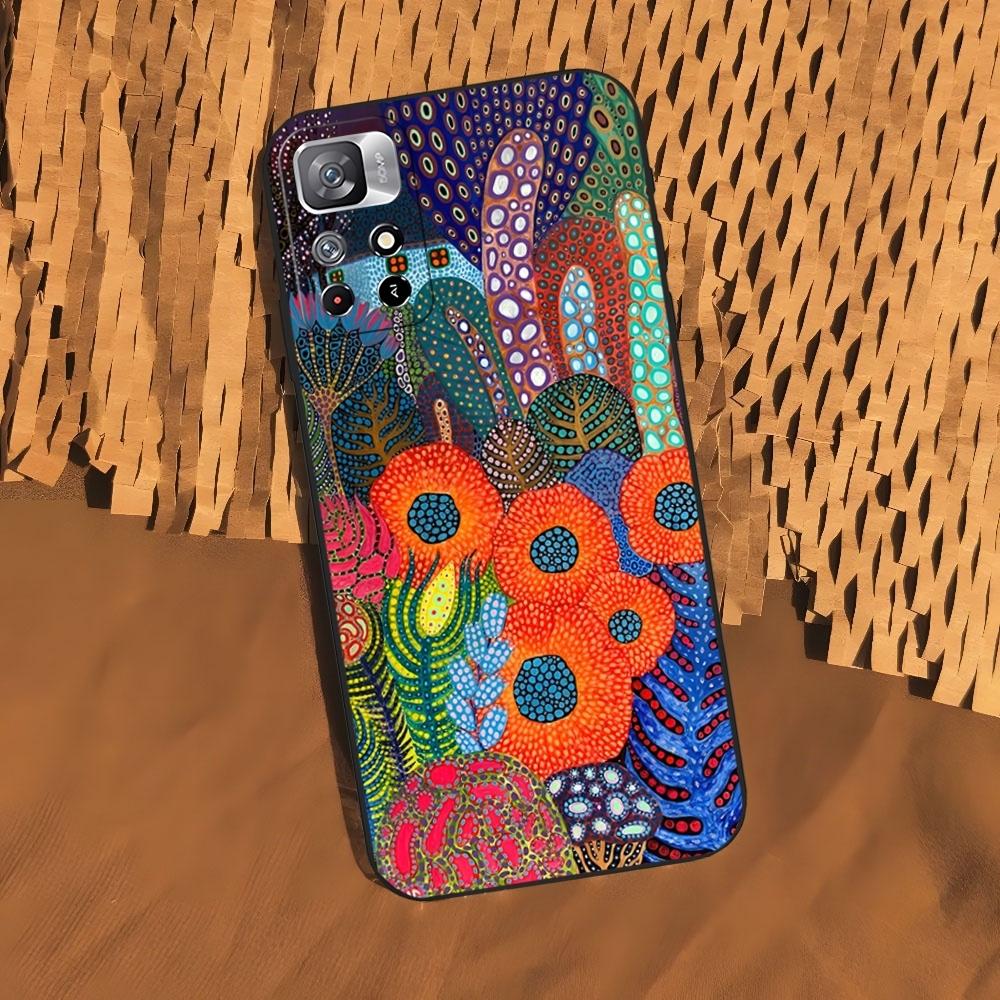 Yayoi Kusama Phone Case for Xiaomi 15 14 13 12 Mi 11 ultra Pro Lite Black Soft Silicone Cover