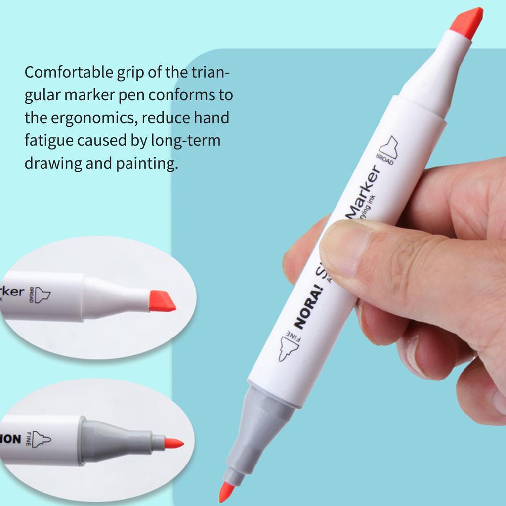 Набор спиртовых маркеров 30/40/60/80 цветов, цветные ручки с двойным наконечником, тонкие художественные маркеры, упакованные в тканевый мешочек