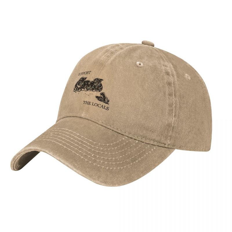 THE LOCALS Vintage Washed Canvas Baseball Cap with Embroidered Logo and Classic Fit Design for Casual Outdoor Wear
