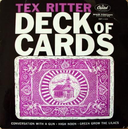 7-дюймовая пластинка TEX RITTER Колода карт EAP11323 Capitol Records 1960 UK CountryFolk Б/у