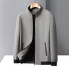 Jacket Men's Autumn High-end Stand-up Collar Jacket Middle-aged Business Casual Versatile Top Solid Color Dad Outfit