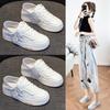 White Platform Shoes Women's Summer New All-Matching Genuine Leather Sports and Leisure Two-Way Sneakers Ins Fashion Shoes
