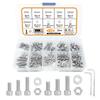 304 Stainless Steel Hexagon Head Bolt And Nut Series Kit, Hexagon Socket Cap, Bolt Set With Wrench, M3/4x5/10/14mm Total 156Pcs
