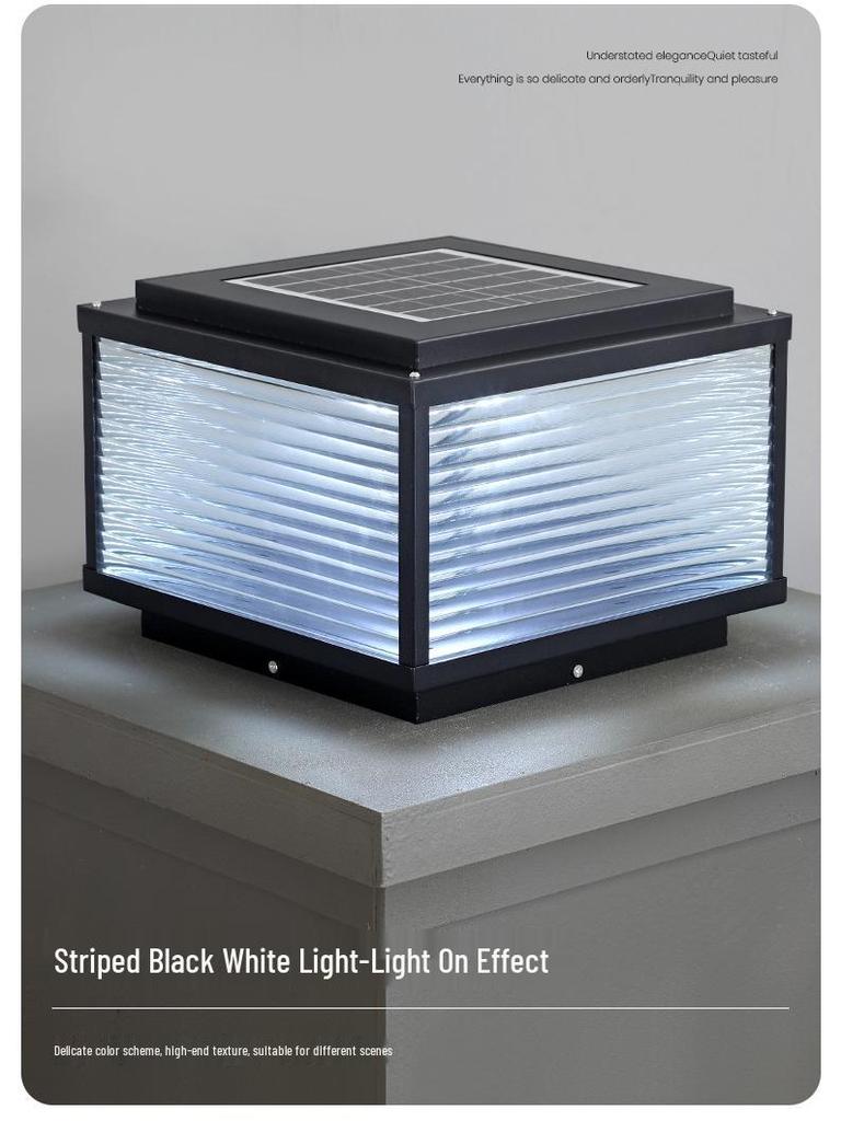 Солнечный уличный столбовой светильник для двора, сада, ограды виллы, входа ворот и дверного столба