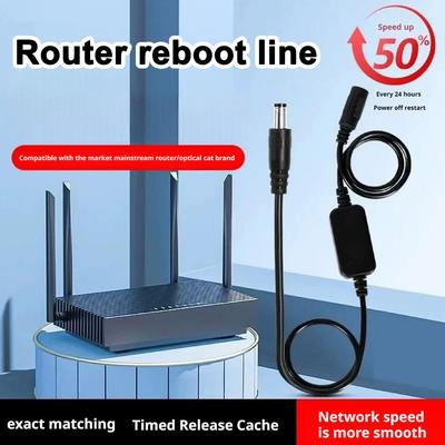 Кабель для перезагрузки роутера WiFi Автоматический перезапуск 24-часовой таймер Отключение питания Контроллер сброса Кабель для перезагрузки оптического модема 30 см