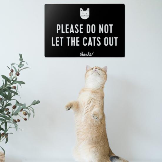 Деревянный знак для кошек с надписью «ПОЖАЛУЙСТА, НЕ ВЫПУСКАЙТЕ КОШЕК НА ВЫХОД» для украшения стены в деревенском стиле для дома, офиса, гостиной, спальни