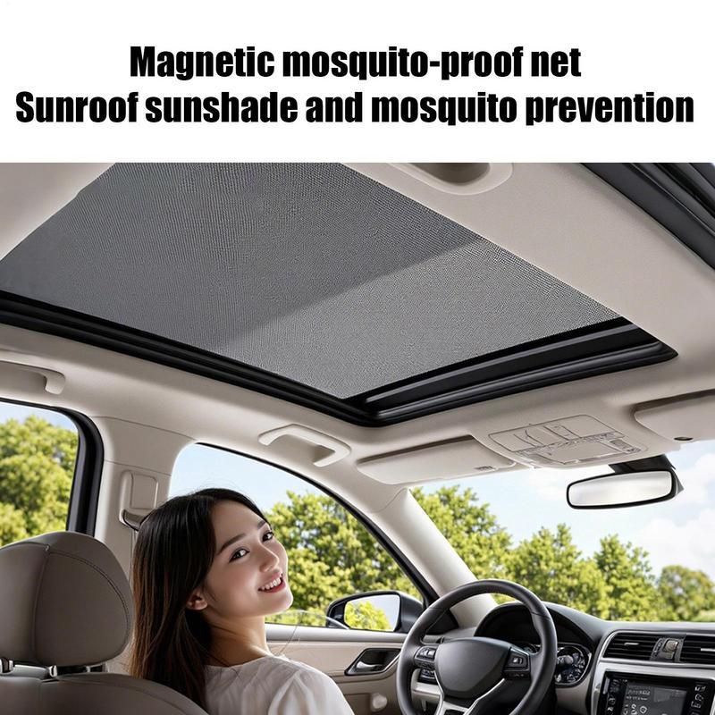 car Sunroof Cover Magnetic Breathable Car Sun Shade Anti-Fly Automotive Auxiliary Parts For Driving Sleeping Outdoor Camping