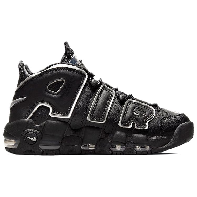 Nike Air More Uptempo Black Metallic Silver Women Sneakers DQ0839-001