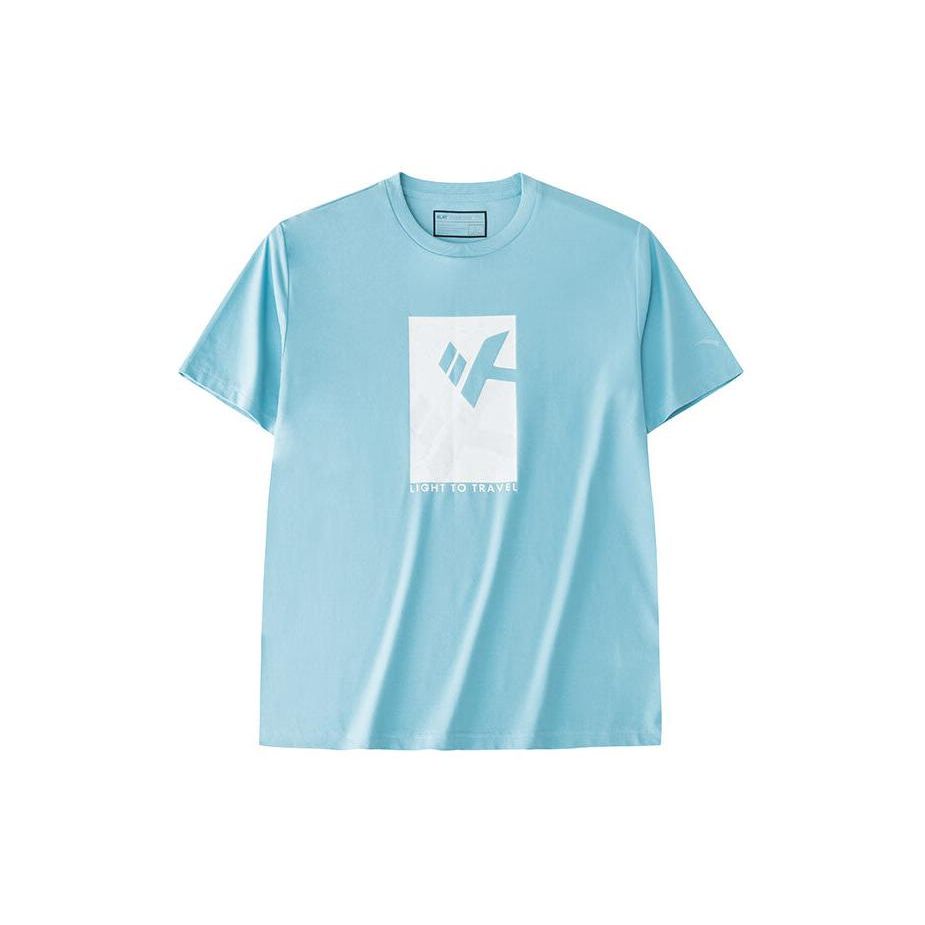 Anta Basketball Series Letter Round Neck Breathable Sports Short Sleeve T-Shirt Men Tops Mallow-Green 152421104-2