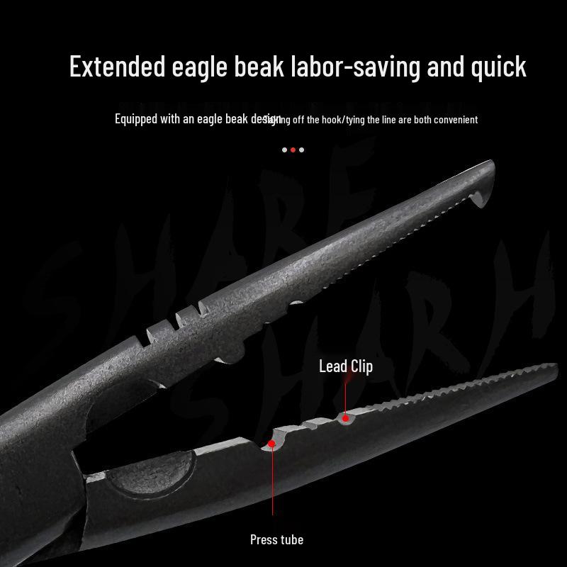 High-Carbon Steel Fishing Pliers with Tungsten Split Ring Opener