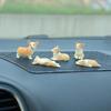 moin moin Figurine Ornament - Sleeping Corgi Puppies Assortment 5-Piece Set + Non-Slip Mat/Mini Small Sleeping/Sitting Puppies for Car Decoration Disp