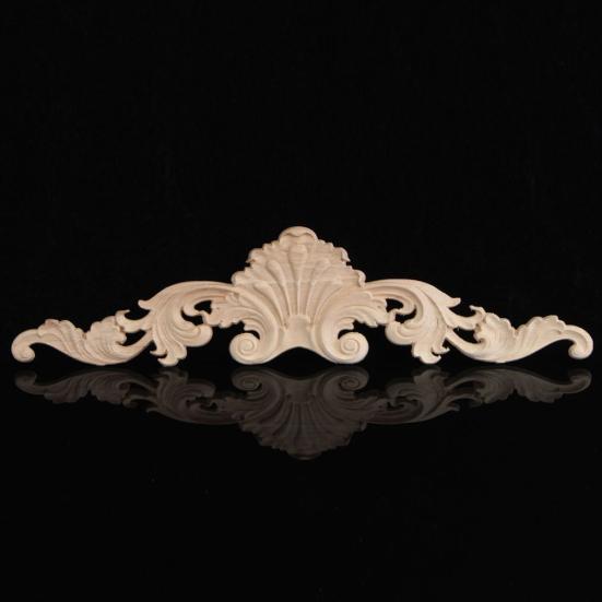 Vintage Unpainted Wood Carved Corner Onlay Applique Furniture Home Decor Decal
