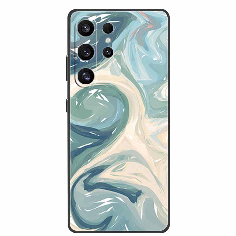 Phone Case For Samsung Galaxy S26 Ultra Colorful Painted Soft Silicone Bumper for Samsung S26 Ultra Case Marble Shockproof Cover