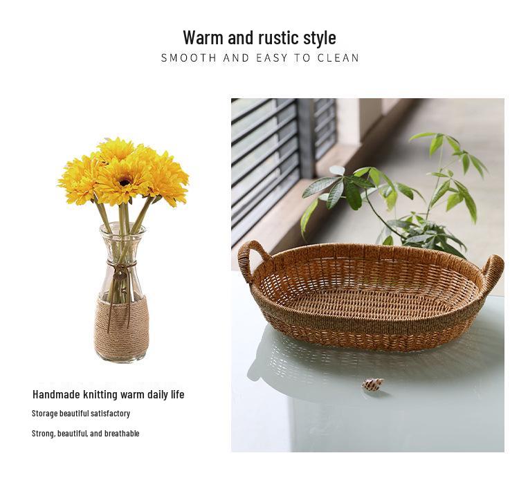 Корзина для фруктов и закусок из имитации ротанга - Универсальная для использования в гостиной, кухне и на пикнике.