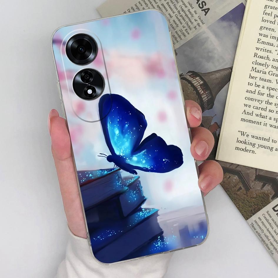 Phone Cover Cases For OPPO Realme C61 C63 Reno12 5G A60 A59 Bumper Pretty Butterfly Flower Pattern Clear Soft TPU Silicone Shockproof Housing For OPPO