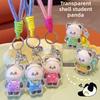 With Panda Transparent Shell Keychain Cute Cartoon Highgloss Acrylic Doll Craft