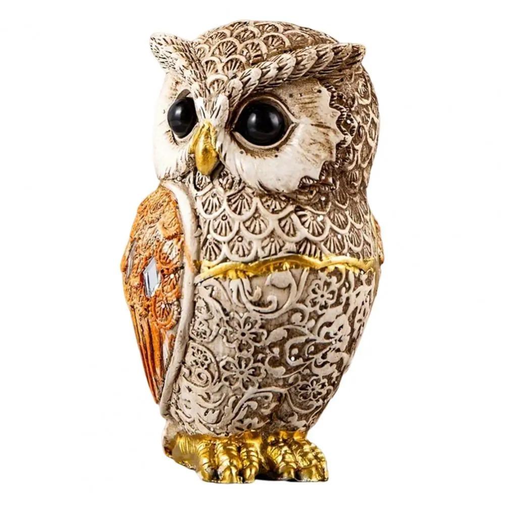 Vivid Owl Statue Cute Desktop Ornament Micro Landscape Bird Miniature Figurine  Home