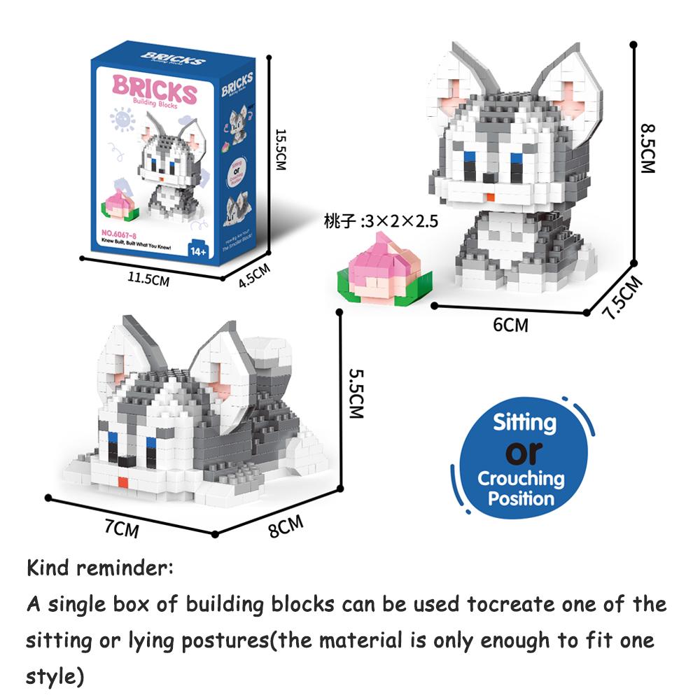 Multi Form Micro Mini Building Blocks Dog: Versatile and Cute Convertible Pet Models for Creative Fun Children's Puzzle Toy Gift