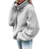 Women's Casual Oversize Chunky Knit Pullove Long Sleeve Elegant High-Neck  Vintage Chunky  Winter Pullove Sweater