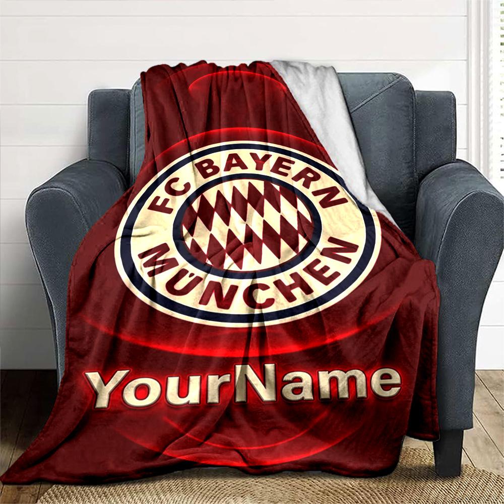 Bayern Munich Customize Text Blanket Multi-purpose Customizable Blanket Ultra-Soft Throw For Chair Picnics Nap Seaside for All Occasions