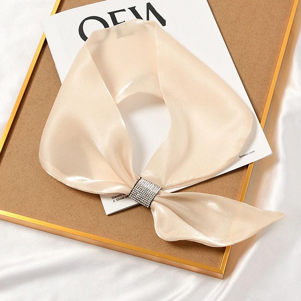 Women's Diamond Satin Silk Scarf with Cross Neckerchief Design