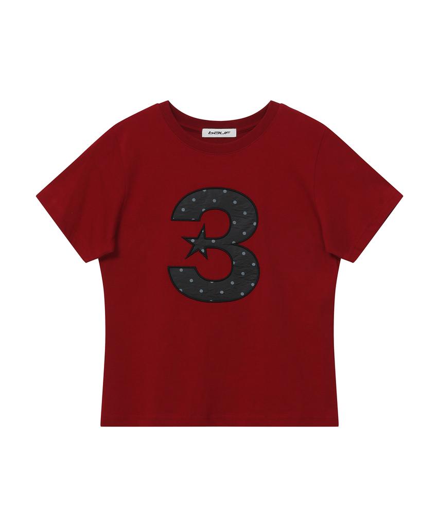 BAUF 3 Logo Dot Slim Fit T-Shirt [Red]