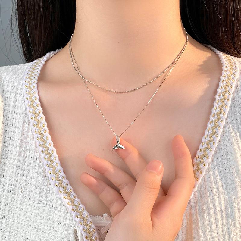 Изысканное двухслойное ожерелье «рыбий хвост» для женщин из числа меньшинств, дизайн Sense Summer Ocean, новая универсальная цепочка на шею