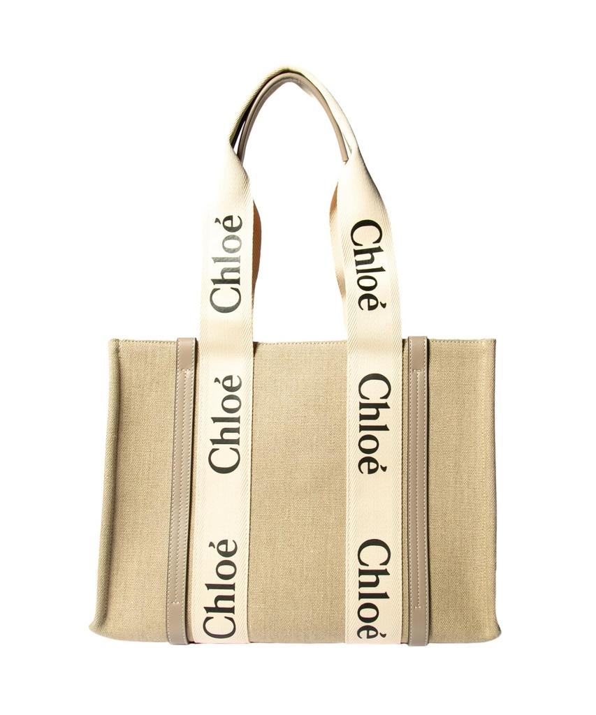 Chloe Woody Tote MUSK GREY Women's Bag, (CHC22AS383I26)