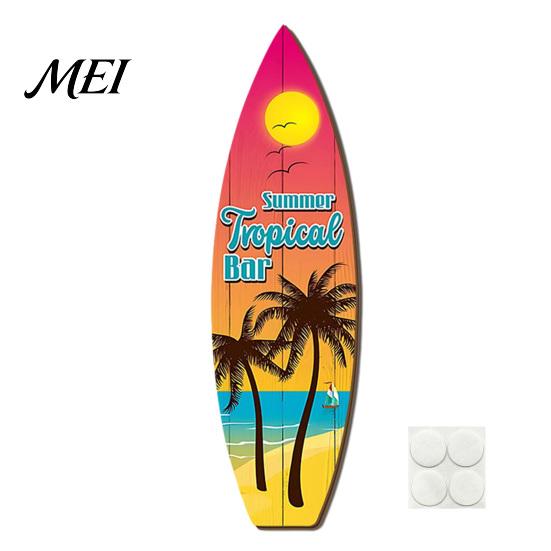 Tropical Beach Vibes Decor Hawaiian Surfboard Wall Art, Wooden Sign, Summer Aloha Theme Hanging Plaque for Living Room Kids Room, Coastal Ocean Themed