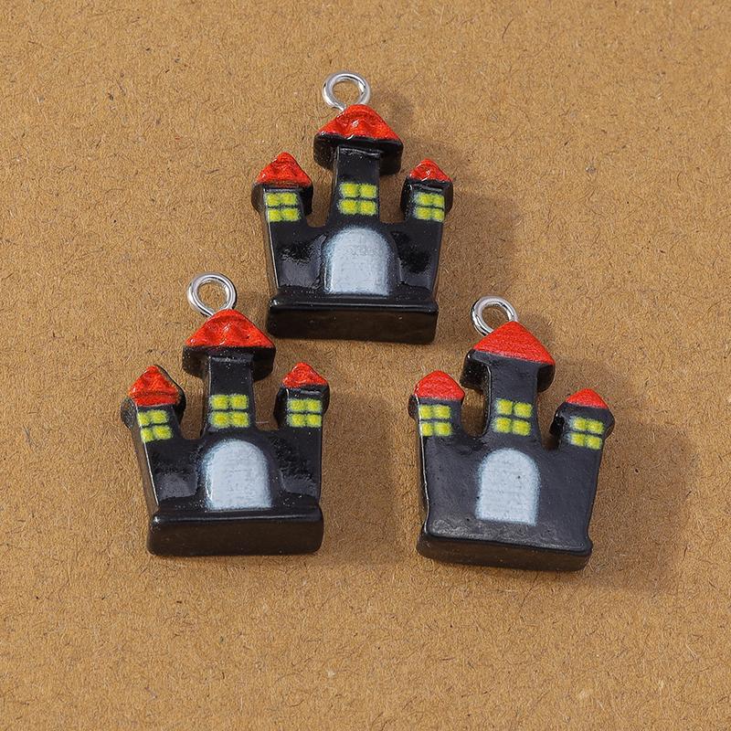 10 шт. Милые смоляные Хэллоуинские подвески Летучая мышь Призрак Тыква Подвески для сережек Ожерелья Браслета DIY Аксессуары для изготовления украшений