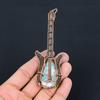 Republic Larimar Handmade Copper Wire Wrap Guitar Pendant 4.53 R9d69