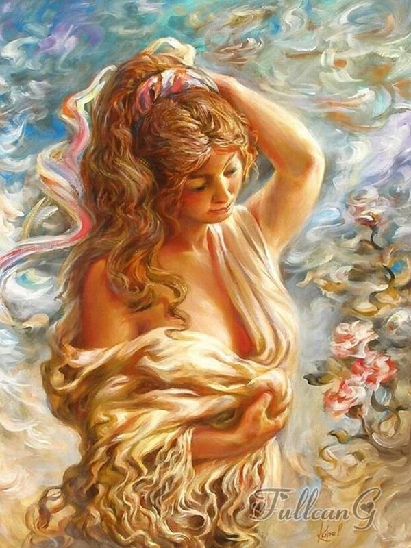 Алмазная живопись Новые поступления Фэнтези Женщина Цветок Diy Полный горный хрусталь Вышивка Абстрактная девушка Искусство Мозаика Наборы для вышивки крестом Домашний декор FG1742