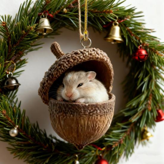 1/8 шт. Рождественское украшение Акриловое украшение в виде лесного животного и желудя Праздничное украшение для подвешивания Рождественский подарок