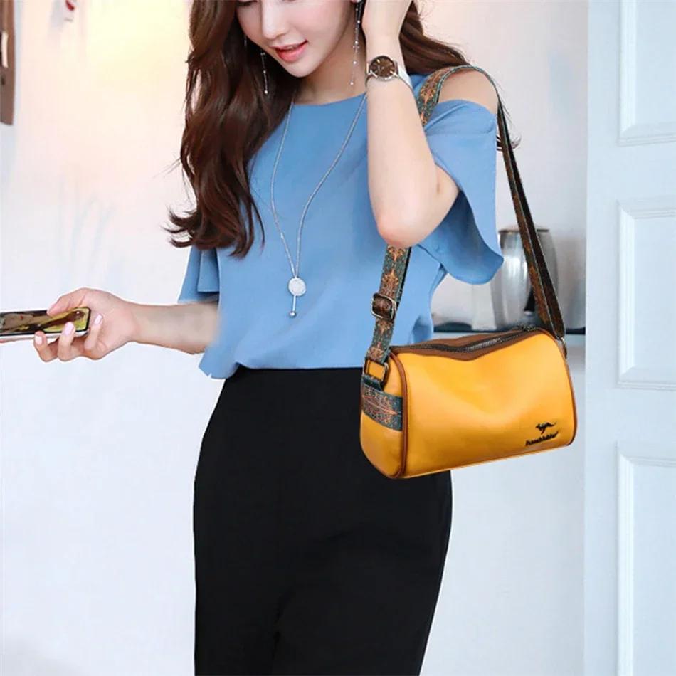 Роскошная мягкая кожаная сумка через плечо для элегантных женщин. Высококачественные женские сумки и кошельки. Сумка-мессенджер через плечо.