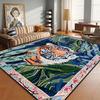 Summer Tropical Blue Tiger Style Living Room Rug Decoration Home Luxury Washable Soft Rug Large Area Non-slip Fluffy Floor Mats