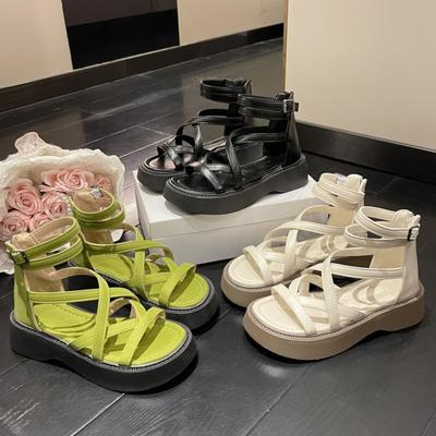 Мода 2025Новые женские сандалии Летние босоножки с открытым носком на платформе Римские сандалии для женщин Модные повседневные туфли с вырезами Sandalias Mujer