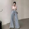 Hight Street Women's Jeans Fashion Kpop Cargo High Waist Wide Vintage Pant Jeans Women