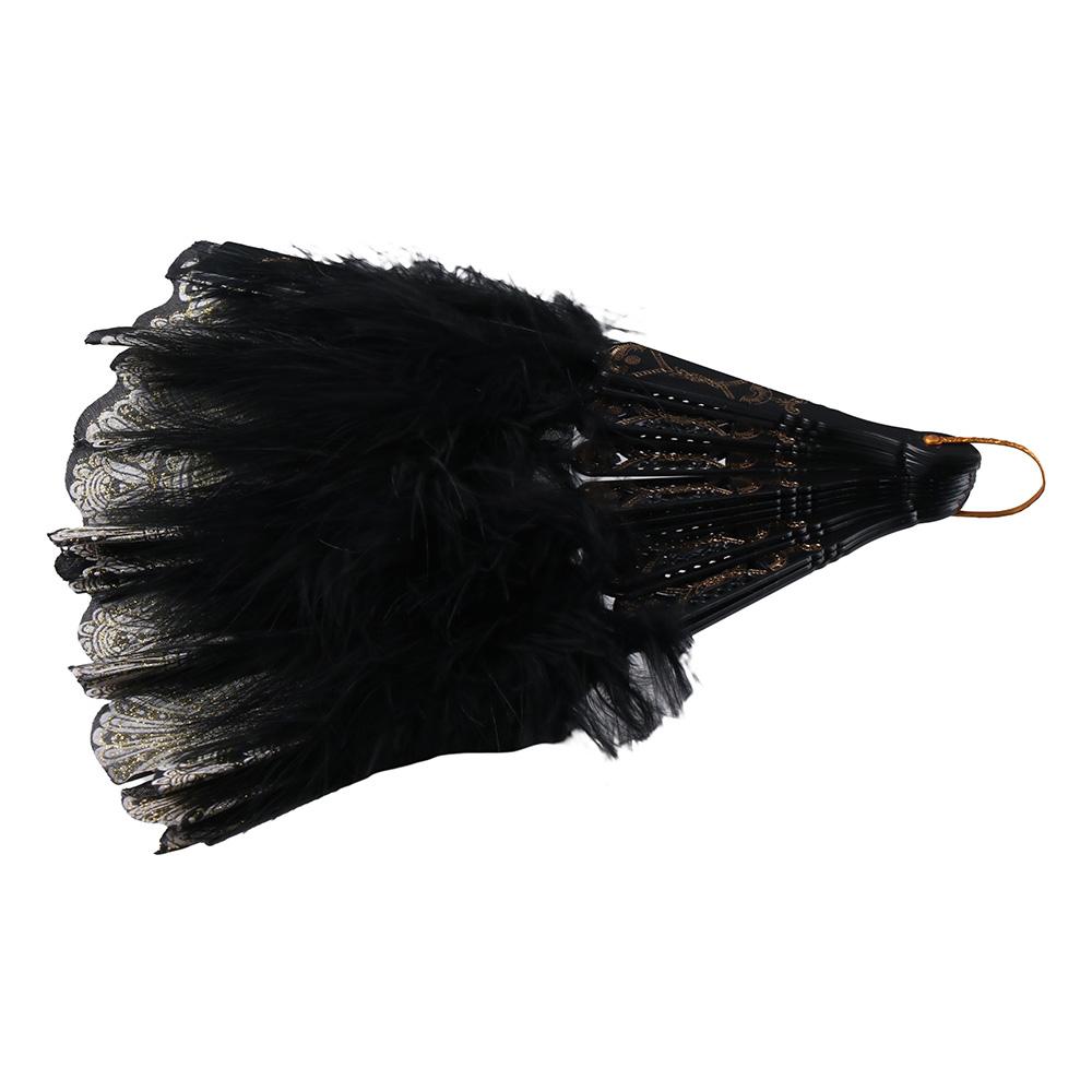 Handmade for Lolita Sweet Fairy Girl Feather Folding Fan Wedding Gift Party Decor Dance Hand Fan