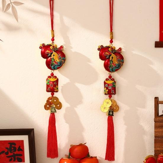 Chinese New Year Decorations 2026 Year of Horse Lucky Charm with Tassel Feng Shui Hanging Pendants for Wealth Good Luck
