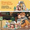 Magnetic Holiday Cookie House Toy with Magnetic Tiles Christmas Building Blocks  Kids