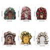 Wooden Elf Door Art Statues Handmade Fairy Gardens Doors Windows Door Miniature  Garden Decorations