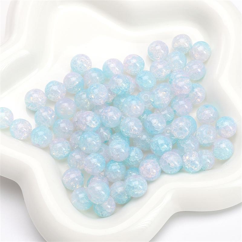 Комплект браслетов из бисера Summer Jelly Gold Glitter: Двойные стеклянные круглые бусины и полусахарные пузырчатые бусины