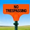 No Trespassing Sign Orange Purple Property Warning Sign Weather Resistant Highly Visible Outdoor Marker Sign