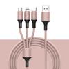 Data Cable Universal 3 in 1 Fast Charging Liquid Silicone 8-pin Micro USB
