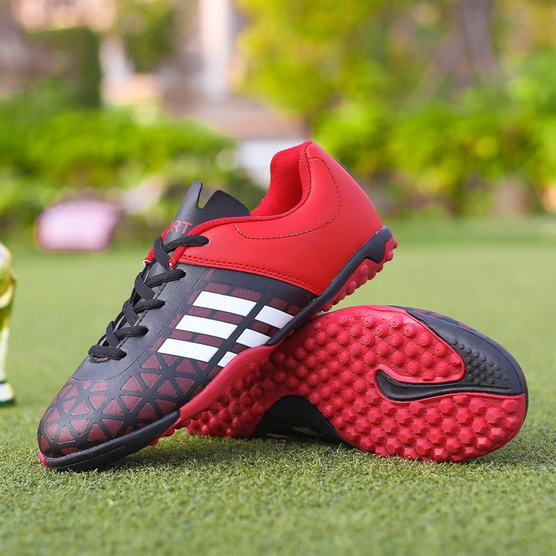 Football shoes spring low-top leather rubber nails long nails broken nails flat grass men and women children youth training sports shoes