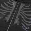 Y2K Rhinestone Skeleton Hoodies Women Gothic Black Red Zip-up Sweatshirts Female Retro Harajuku Hooded Coats Streetwear